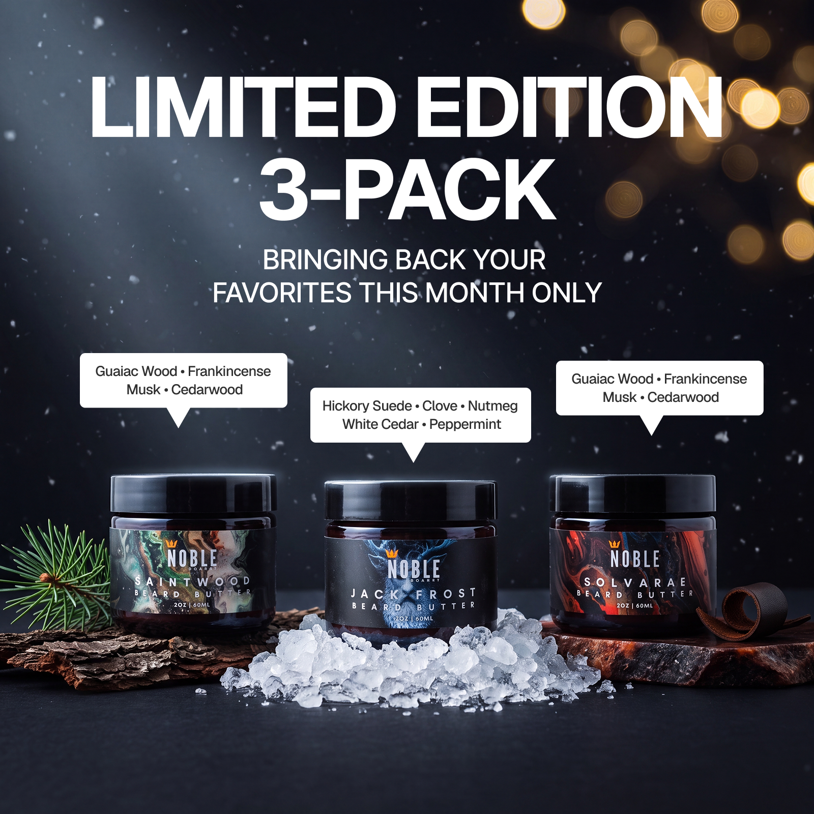 CHRISTMAS IN JULY LIMITED EDITION BEARD BUTTER COLLECTION | 3 FULL-SIZE BEARD BUTTERS