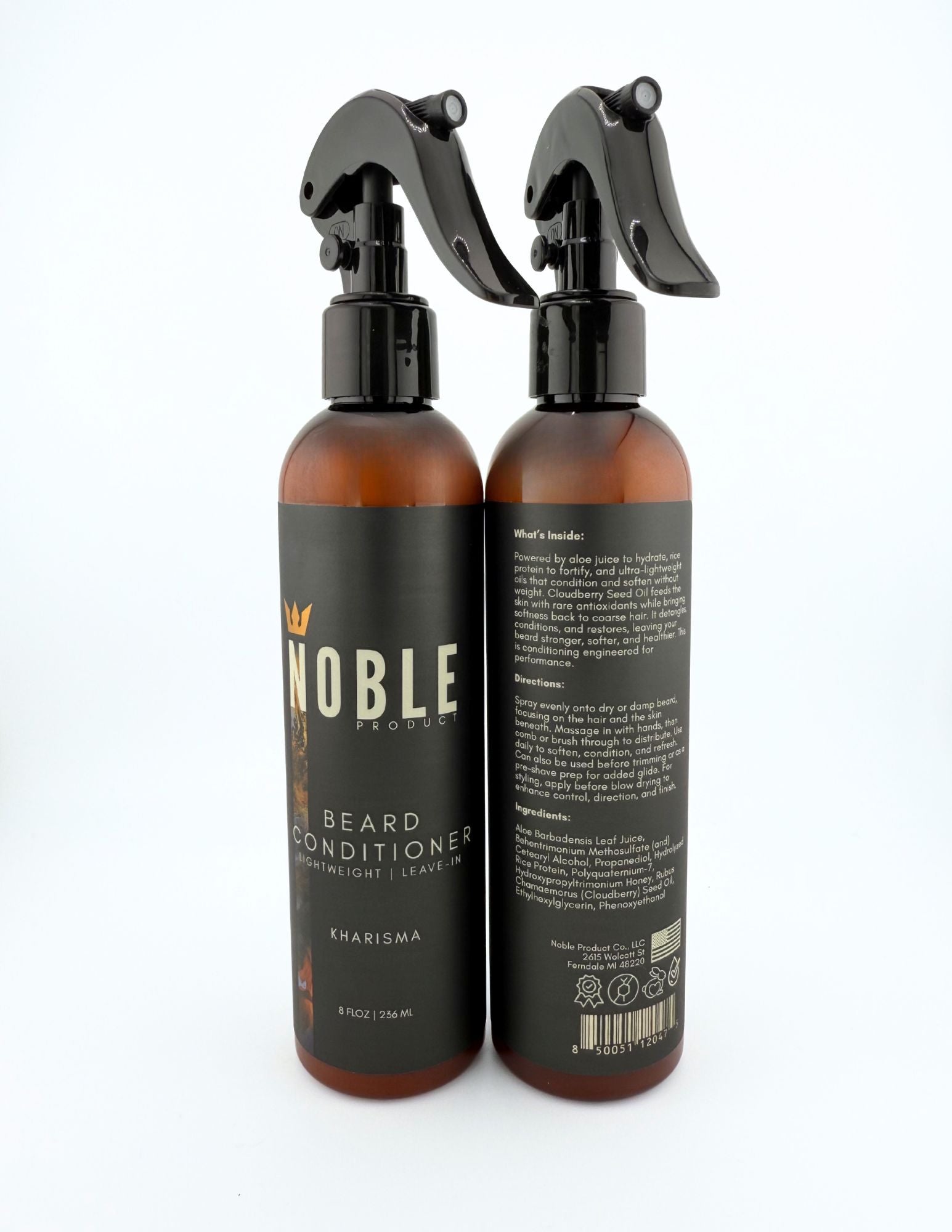Noble Leave-In Beard Conditioner Spray – 8oz Daily Softener for Coarse Beards with Cloudberry & Broccoli Seed Oil | Limited Edition Kharisma Scent