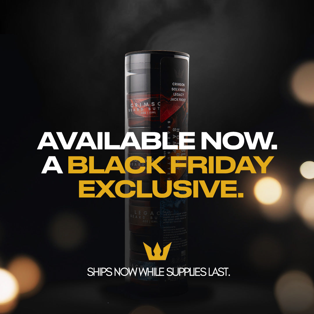 Holiday Beard Butter Sampler | 4 (0.5oz) Limited Edition Scented Minis - Jack Frost, Legacy, Solvarae, and ALL NEW Crimson