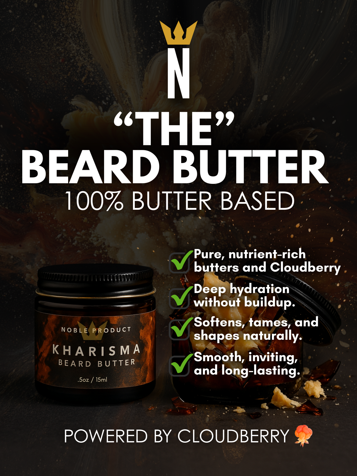 Noble Beard Butter Sampler | 4 Scented Minis – Kharisma, Meridia, Rebellion, Saintwood (0.5 oz Each)