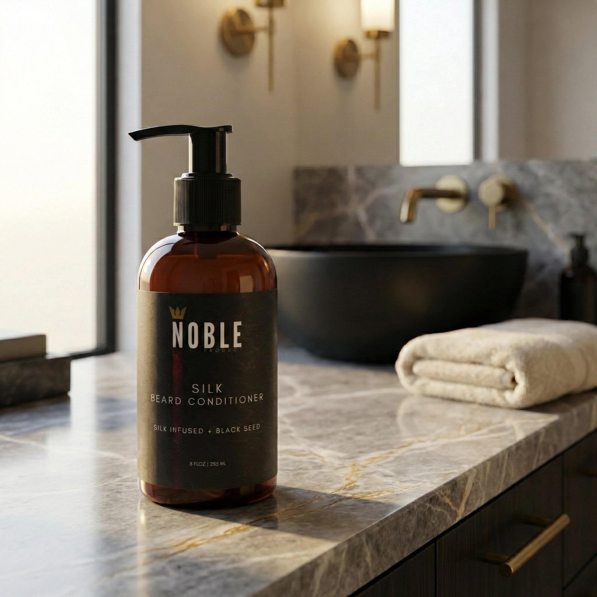 Silk Infused Beard Conditioner – 8oz Deep Conditioning Rinse For All Beards With Hydrolyzed Silk & Black Seed Oil