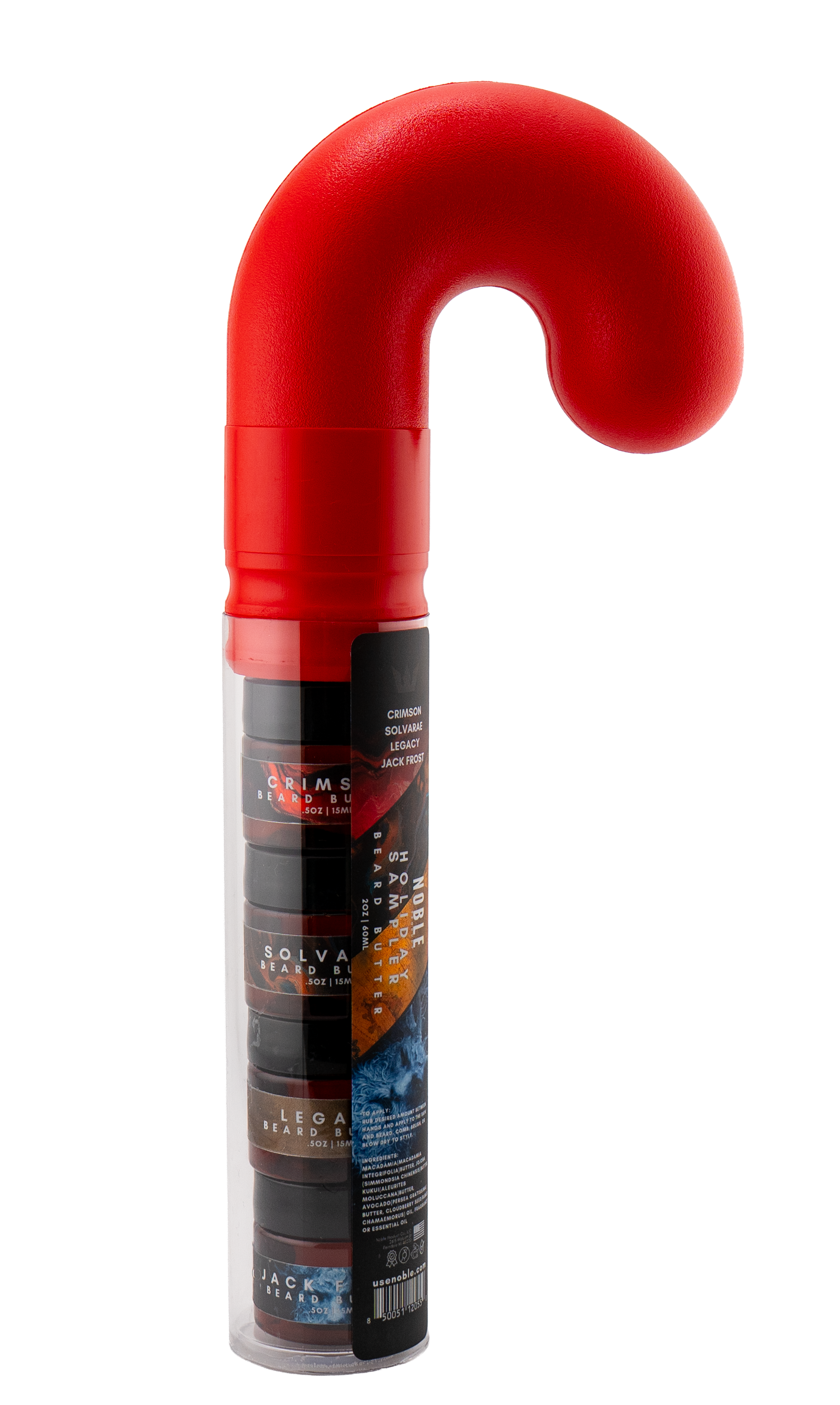 Holiday Beard Butter Sampler | 4 (0.5oz) Limited Edition Scented Minis - Jack Frost, Legacy, Solvarae, and ALL NEW Crimson