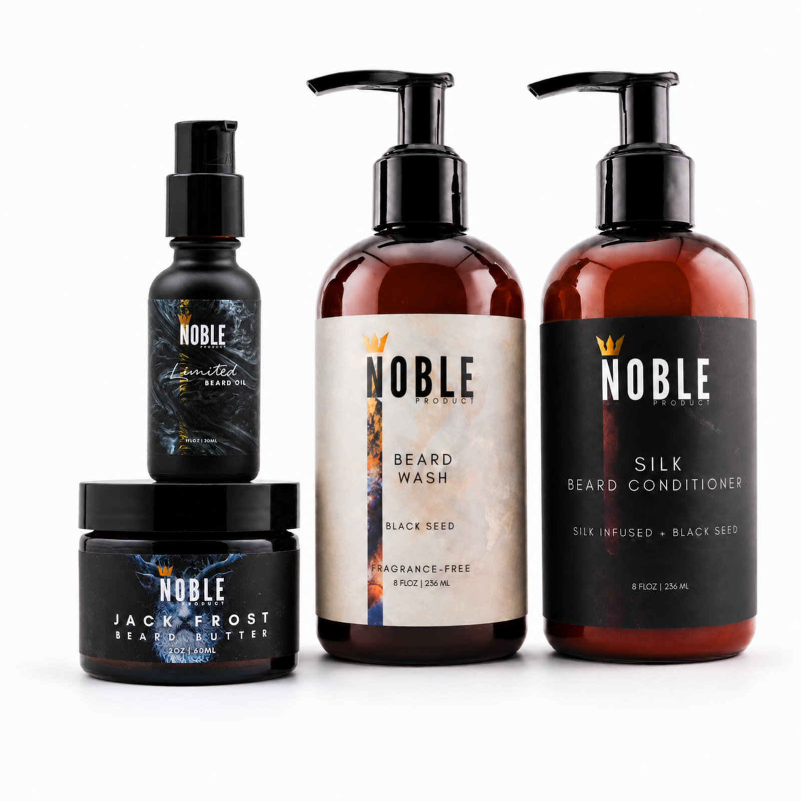 Jack Frost Beard Butter, Combo, and Beardcare System | Hickory, Suede & Peppermint | Noble Product Co.