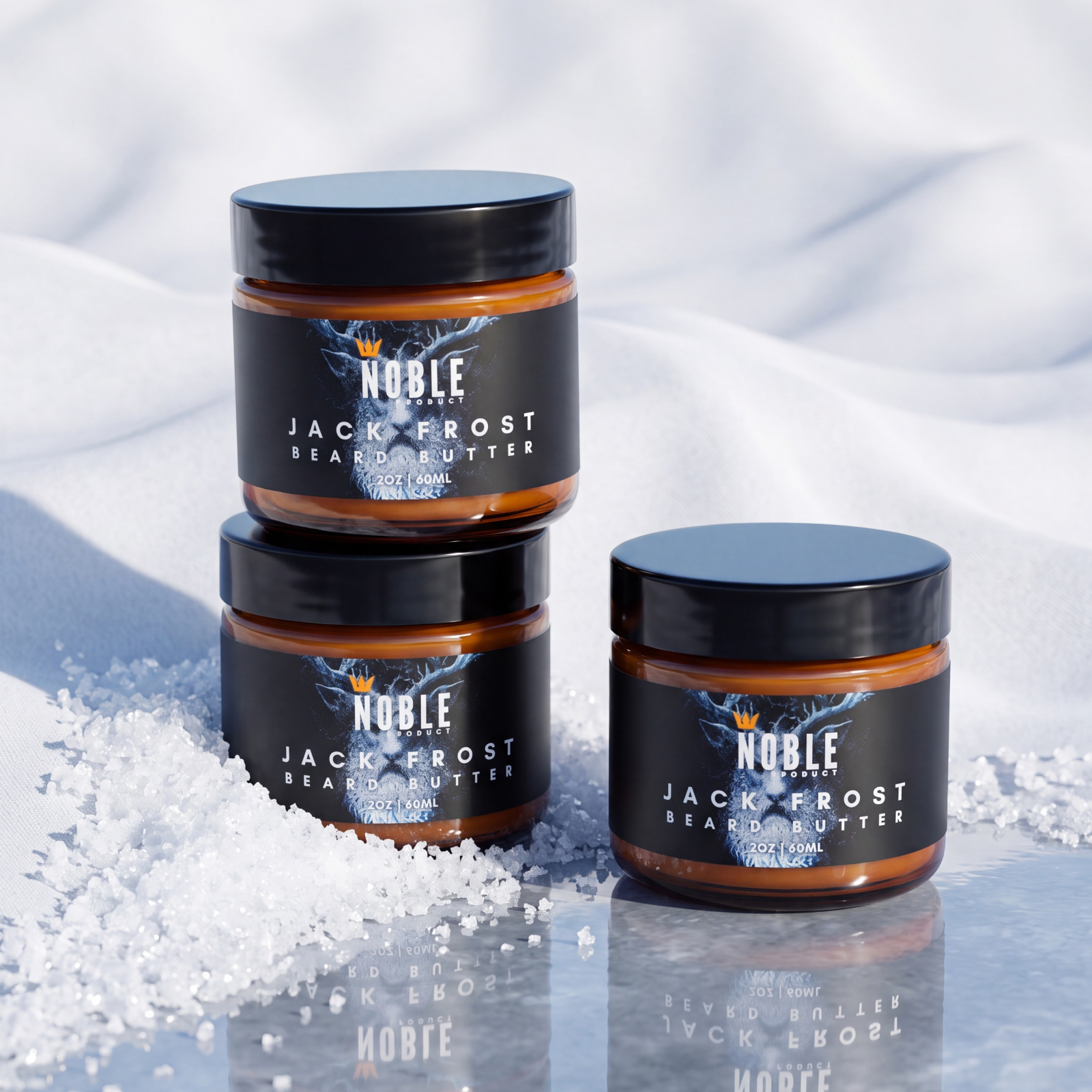 Jack Frost Beard Butter, Combo, and Beardcare System | Hickory, Suede & Peppermint | Noble Product Co.