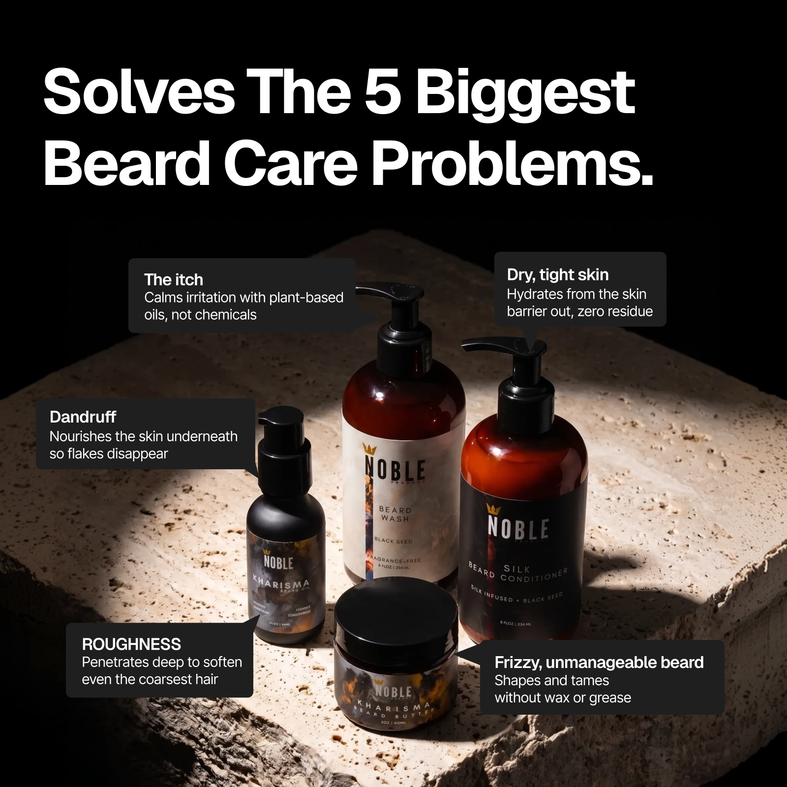 Kharisma Beard Care System – Saffron & Ambergris 4-Piece Set