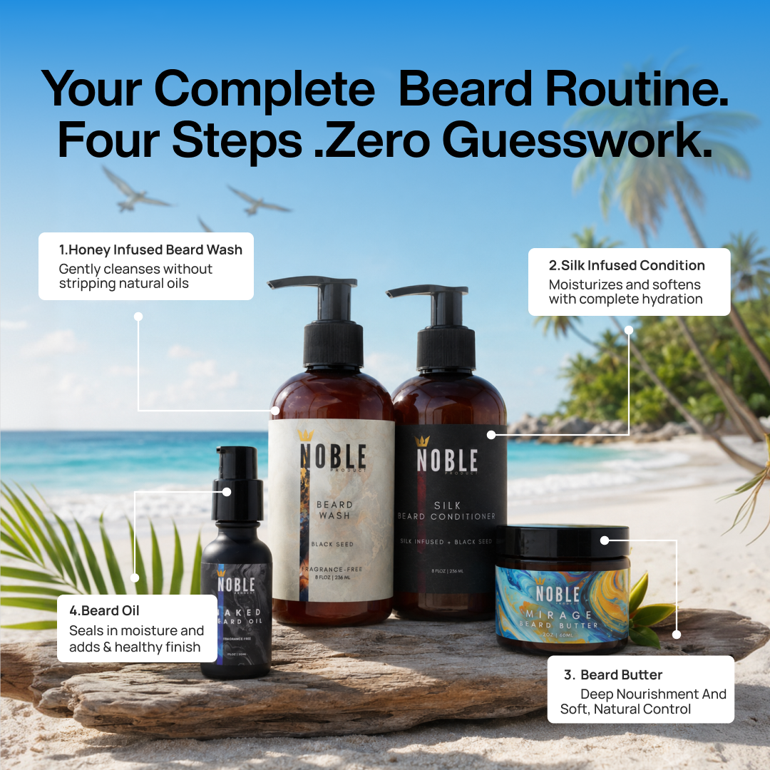 MIRAGE BEARD CARE SYSTEM | Conditioning | Bergamot & Sea Coconut | 4-Piece Set