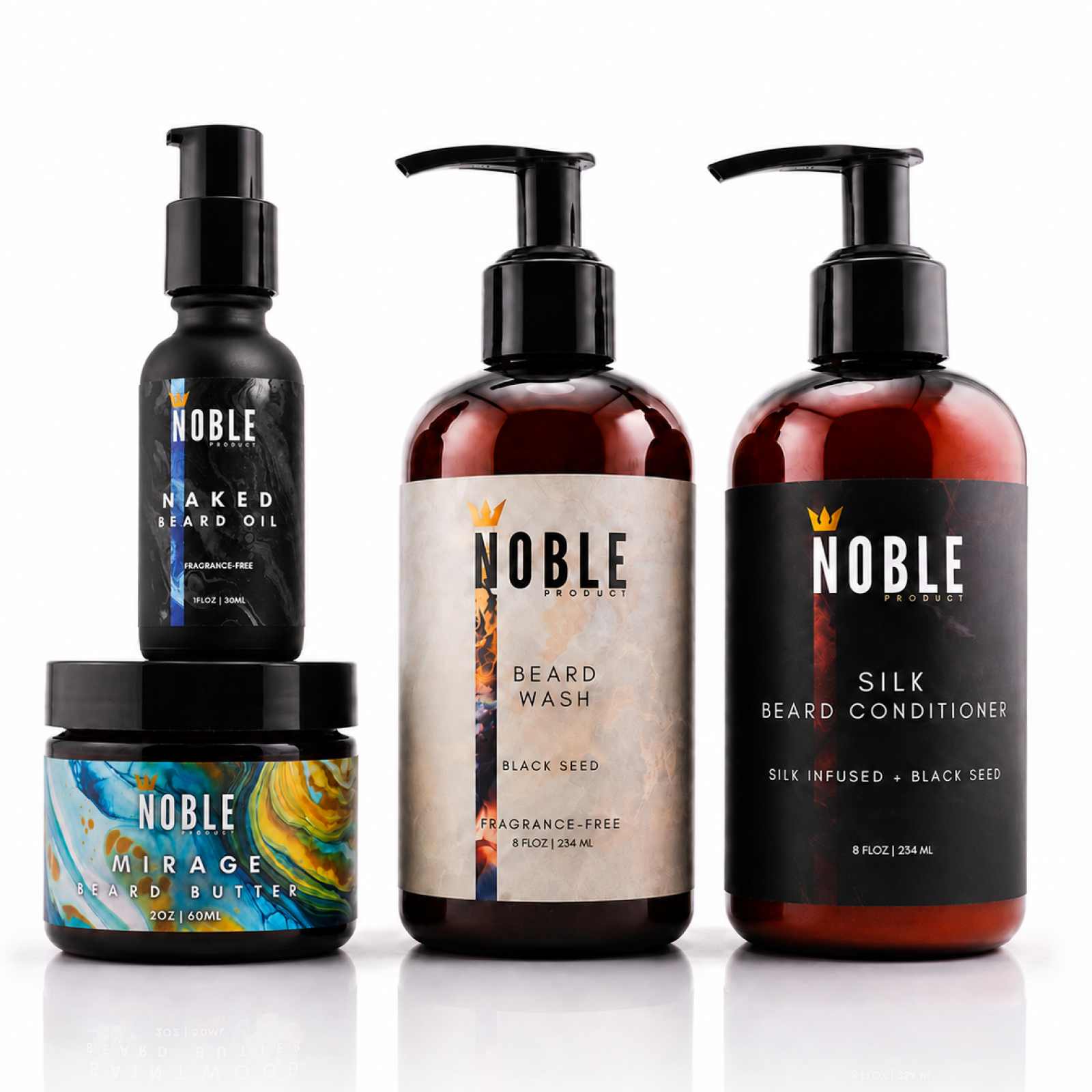 Mirage Beard Care System | Conditioning | Bergamot & Sea Coconut | 4-Piece Set