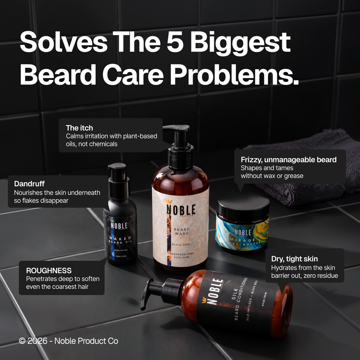 Mirage Beard Care System | Conditioning | Bergamot & Sea Coconut | 4-Piece Set