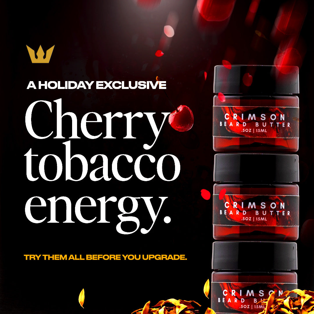 Holiday Beard Butter Sampler | 4 (0.5oz) Limited Edition Scented Minis - Jack Frost, Legacy, Solvarae, and ALL NEW Crimson