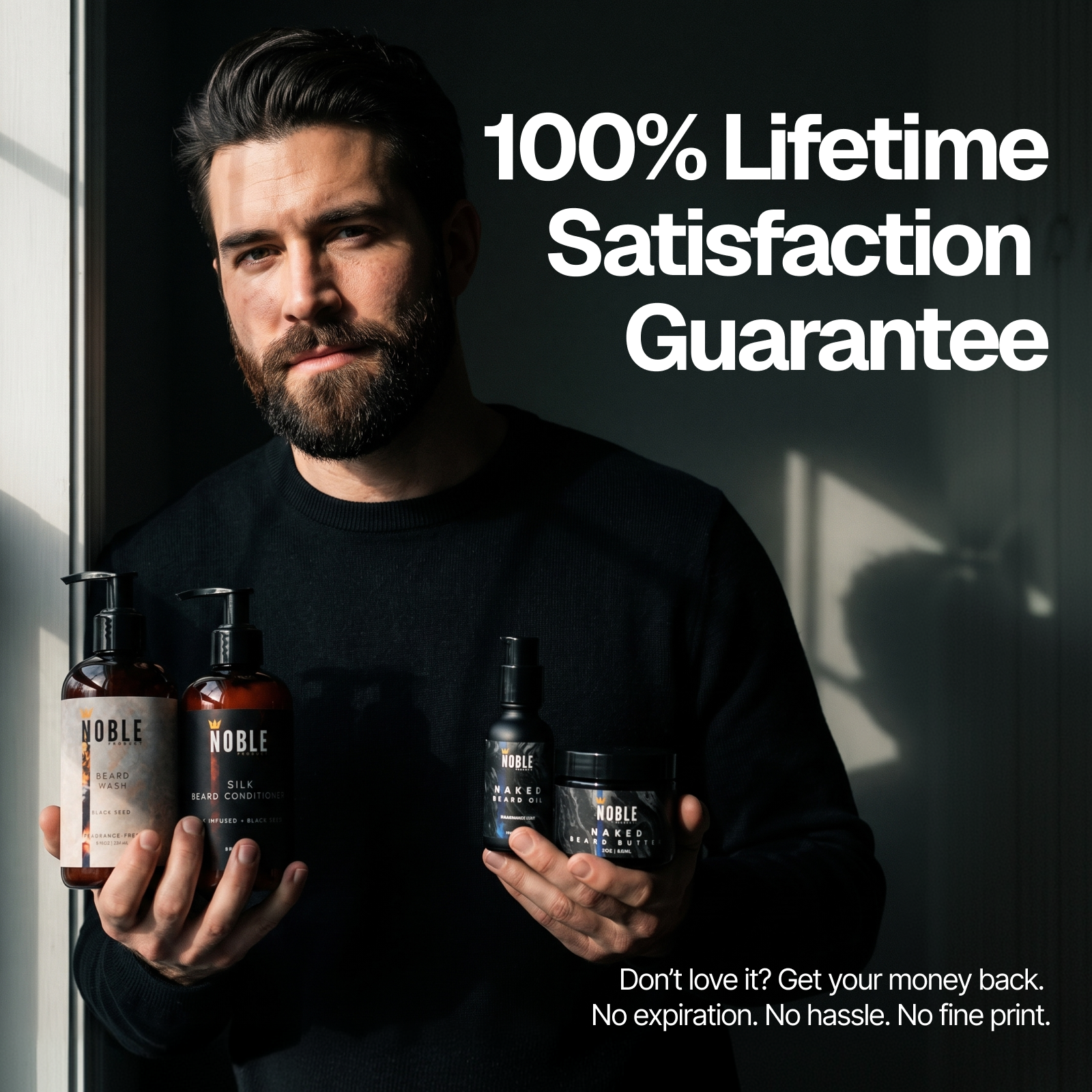 Naked Beard Care System | Silk-Infused Strengthening | 4-Piece Complete Set