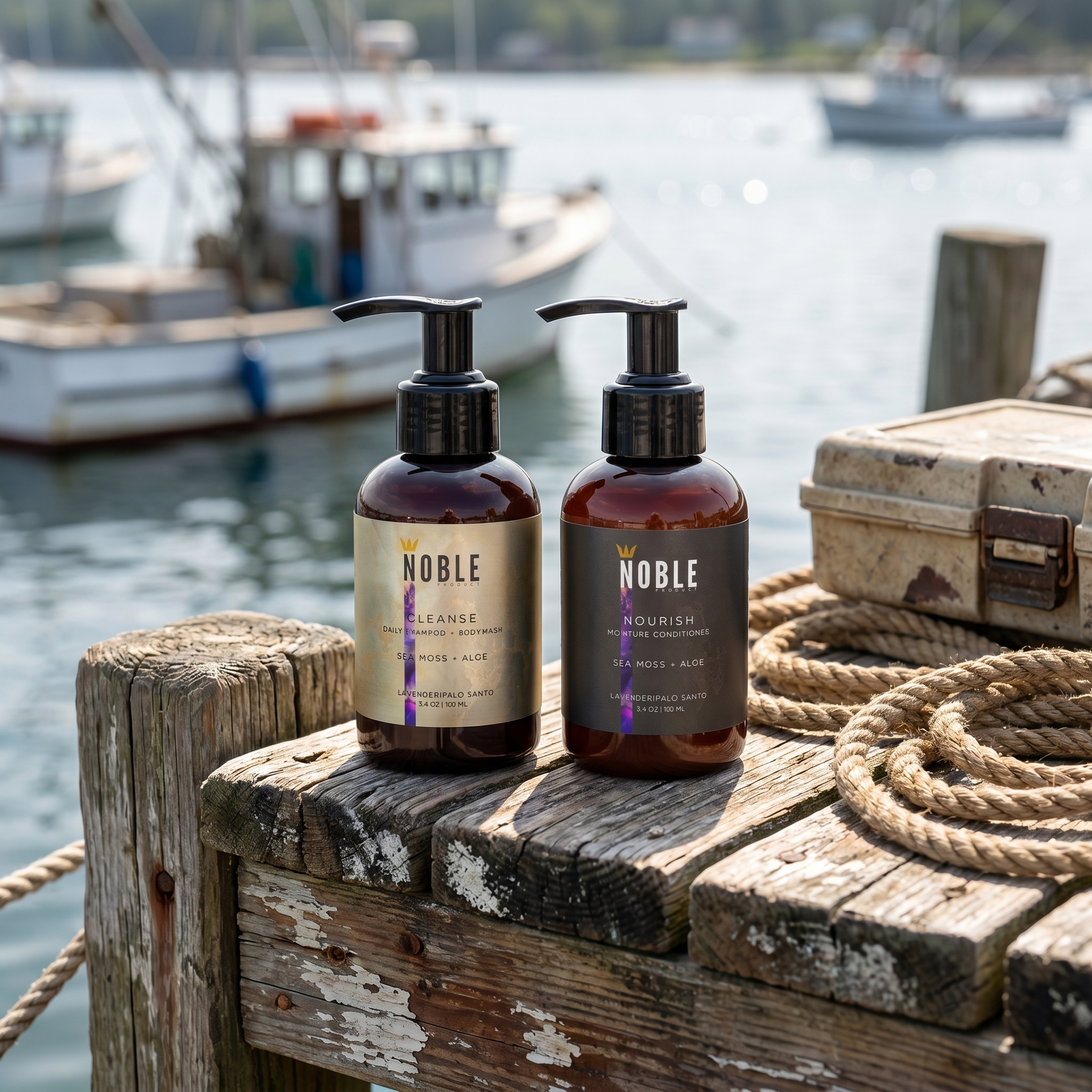 SEA MOSS SHAMPOO & CONDITIONER TRAVEL COMBO | Scalp & Hair Vitality | Palo Santo & Lavender | 3.4 OZ PER