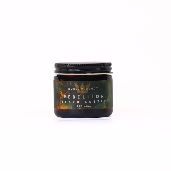 Rebellion Beard Butter jar—blue spruce, amber smoke, sandalwood & patchouli scent (2 oz)