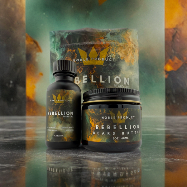 Rebellion Beard Care Set | Bold Beard Oil + Beard Butter – Patchouli, Amber Smoke & Sandalwood