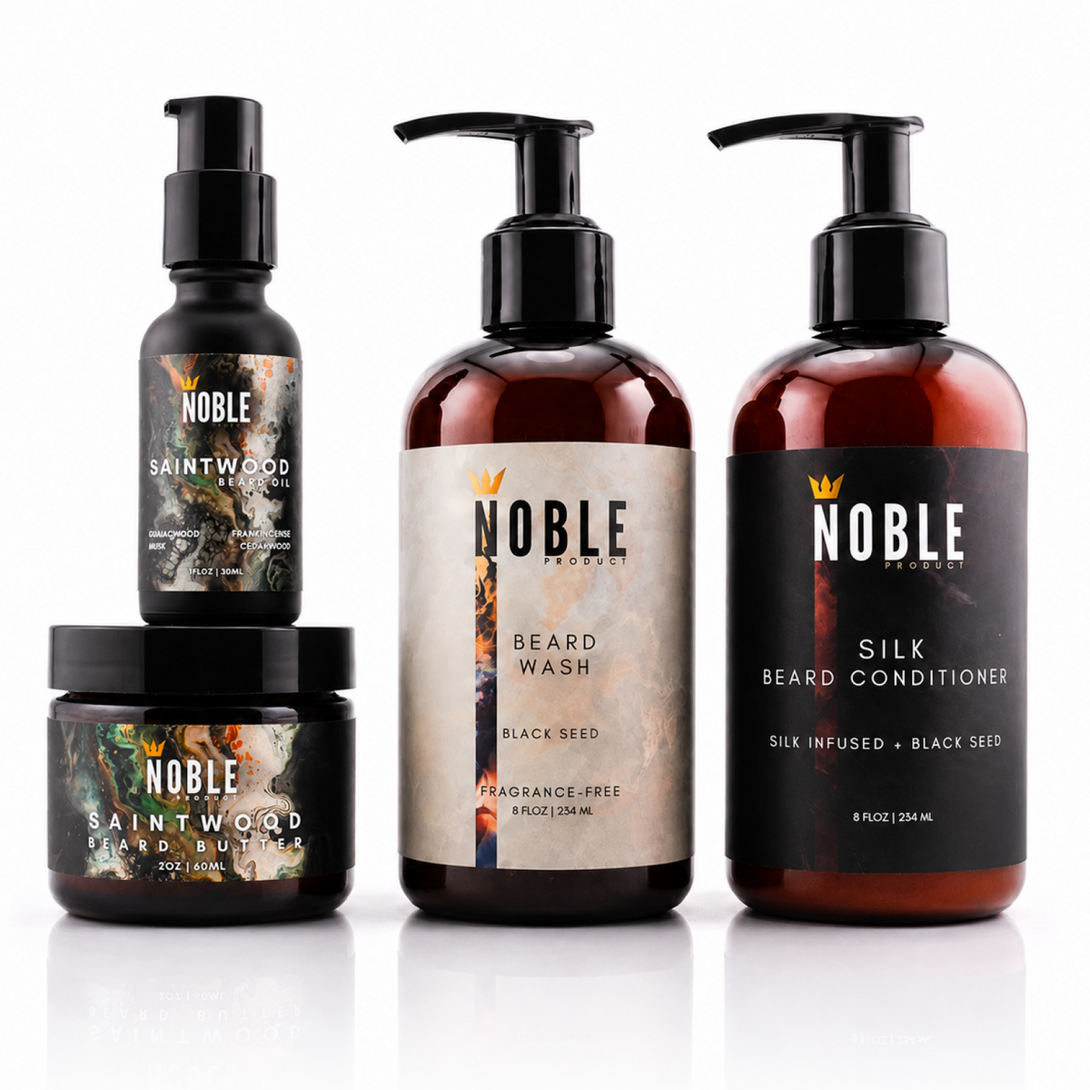 Saintwood Beard Care System | Limited | Guaiac Wood & Frankincense | 4-Piece Set