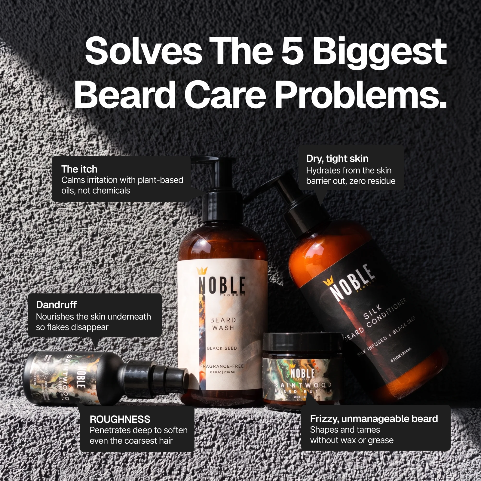 Saintwood Beard Care System | Limited | Guaiac Wood & Frankincense | 4-Piece Set