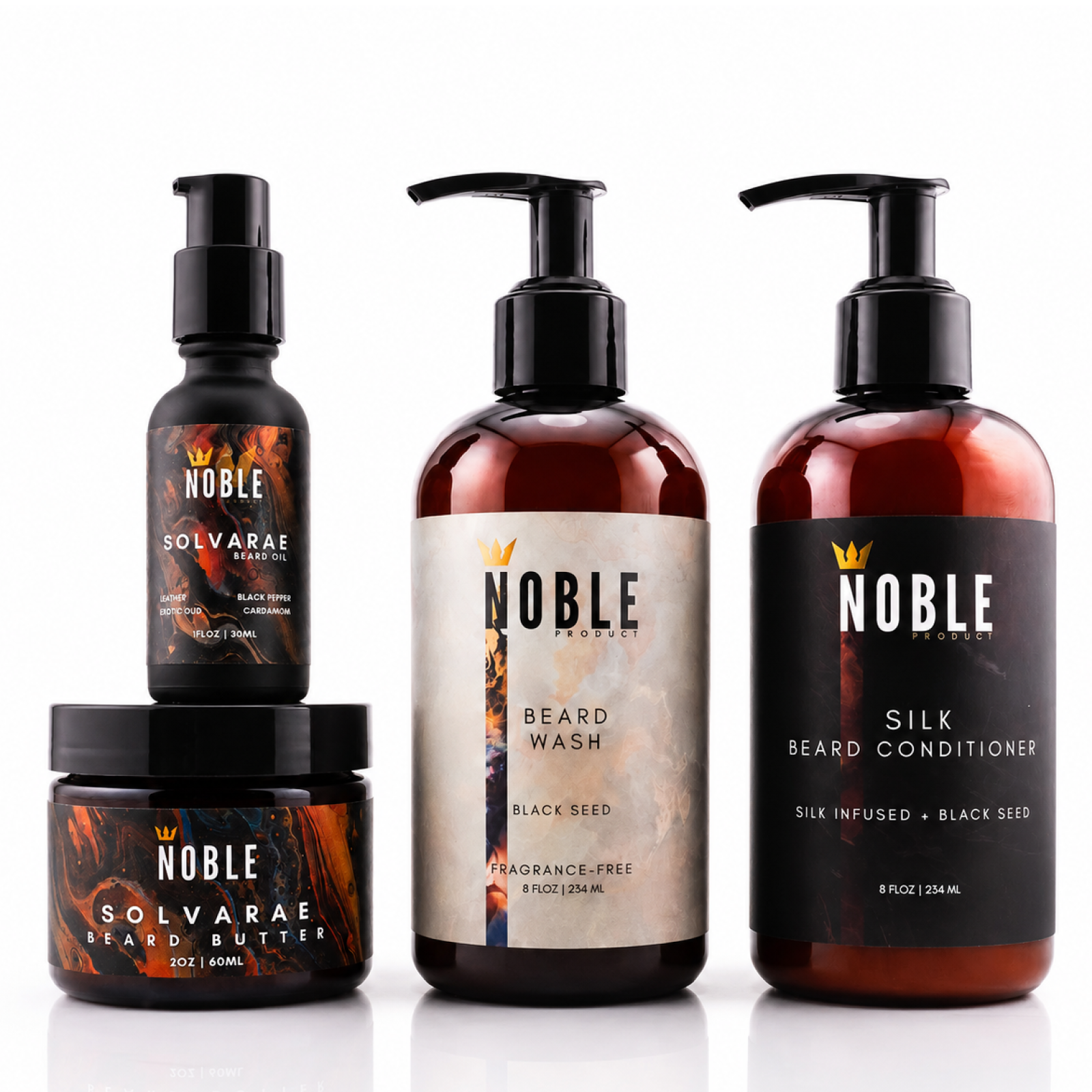 Solvarae Beard Care System | Leather, Black Pepper, Cardamom & Exotic Oud