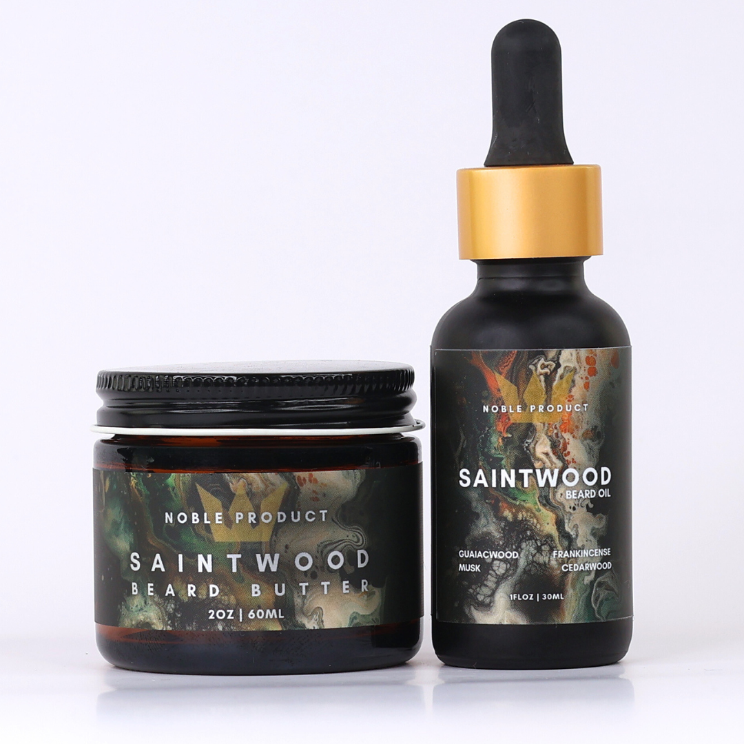 Saintwood Beard Care Combo | Smoky Beard Oil & Beard Butter Duo with Guaiac Wood & Frankincense