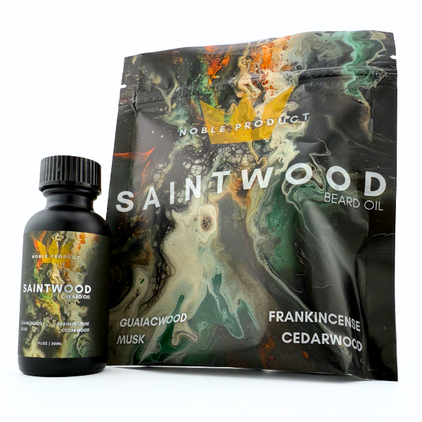 Saintwood Beard Oil | Guaiac Wood, Frankincense, Virginian Cedar & Musk (1 oz)