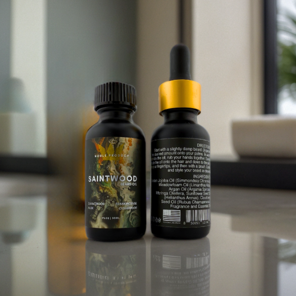 Saintwood Beard Oil | Guaiac Wood, Frankincense, Virginian Cedar & Musk (1 oz)