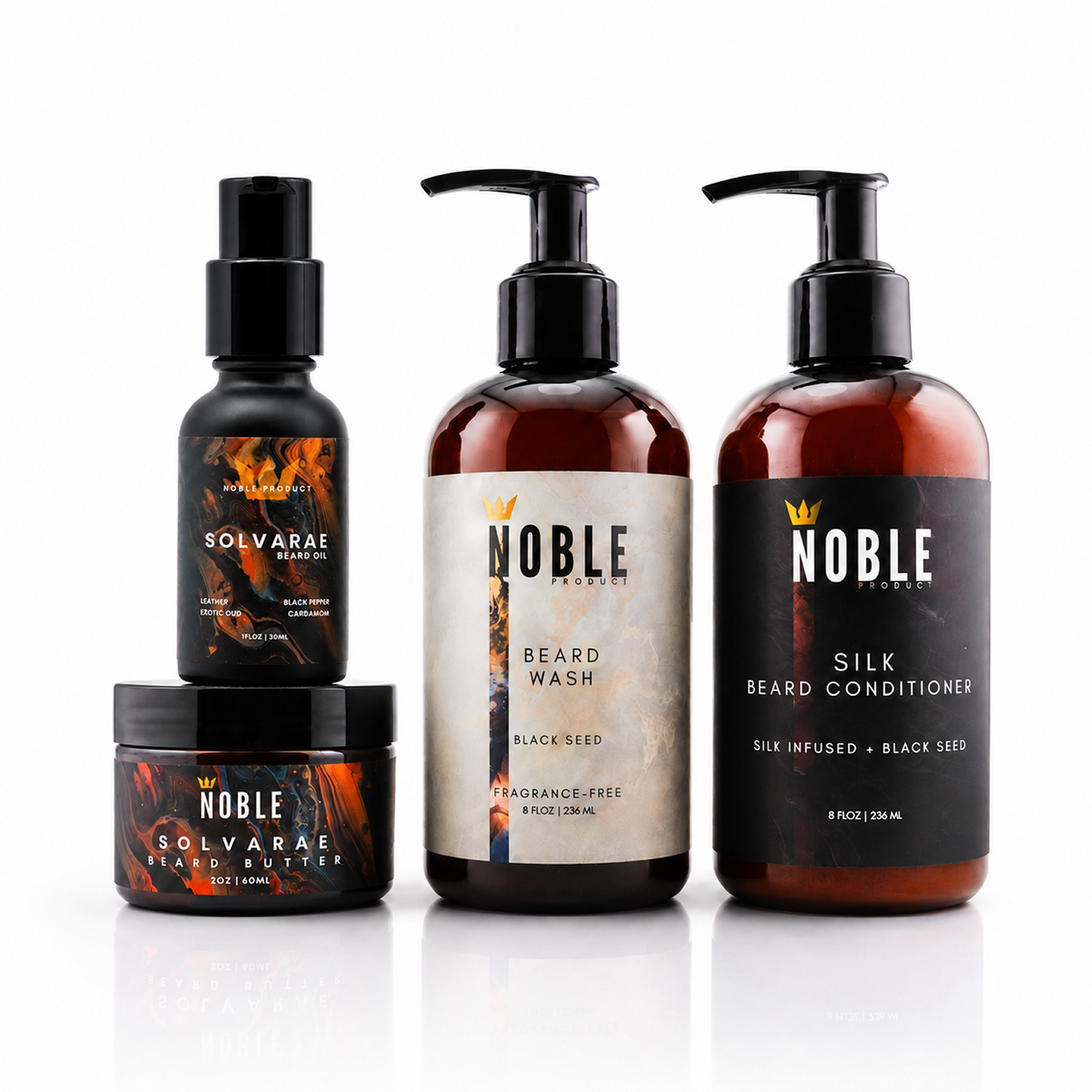 Solvarae_Beadcare System with Beard Wash, Silk Conditioner, Beard Butter and Beard Oil