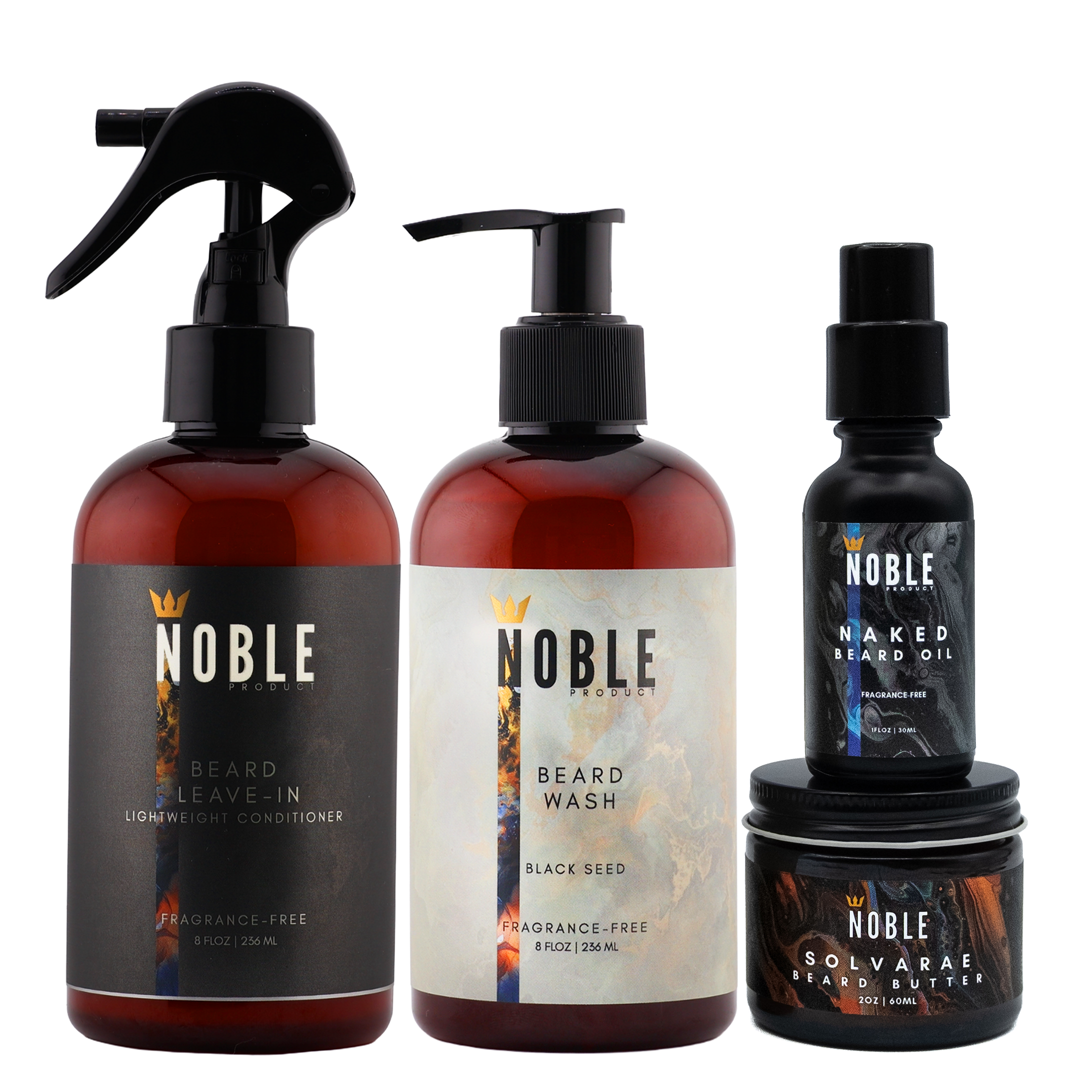 Solvarae Beard Care System – 4-Piece Ritual with Bold, Spiced Leather Scent