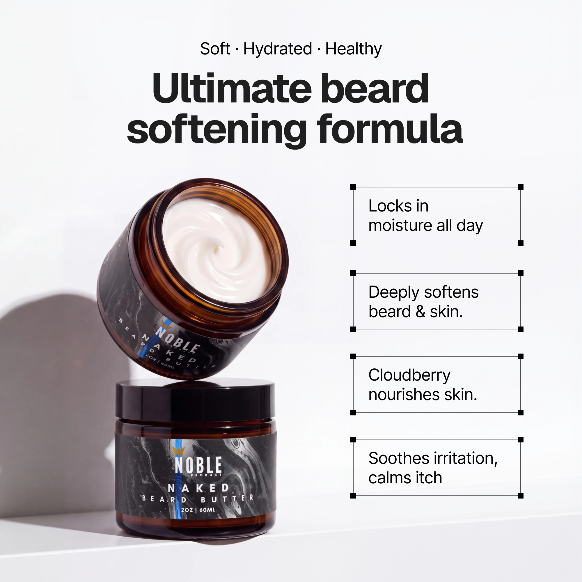 Naked Beard Butter | Daily Hydration | Fragrance-Free | 2 oz
