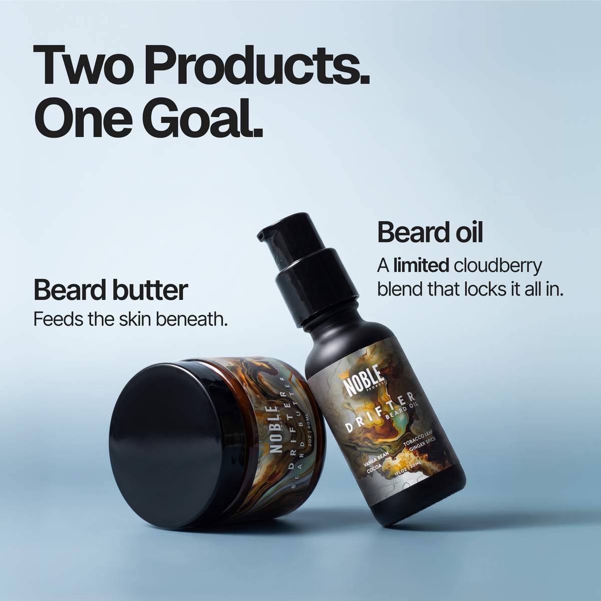 Drifter Beard Care Combo | Conditioning | Vanilla Bean, Tobacco Flower & Ginger Spice | Butter & Oil Set