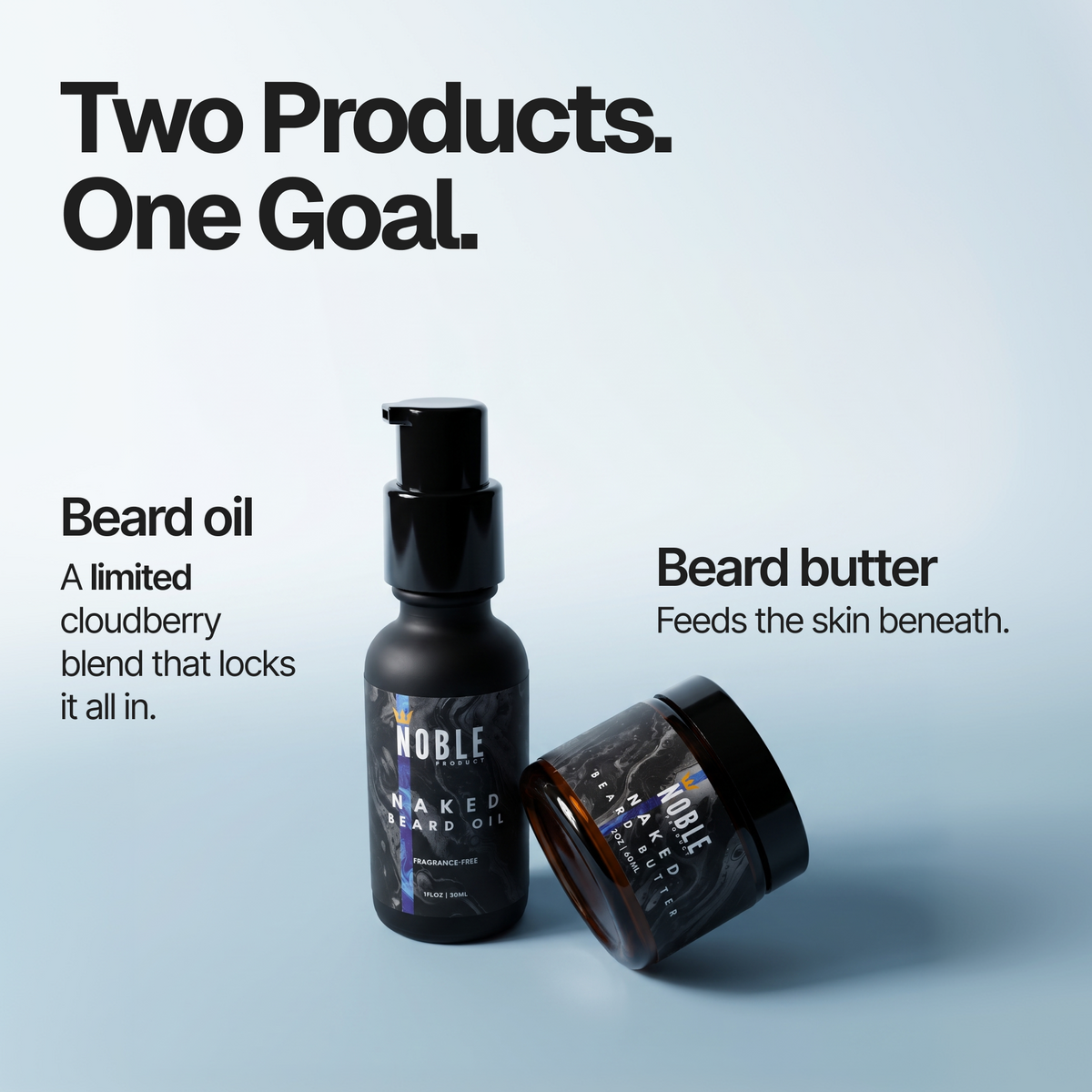 Naked Beard Care Combo | Sensitive Skin | Fragrance-Free | Butter & Oil Set