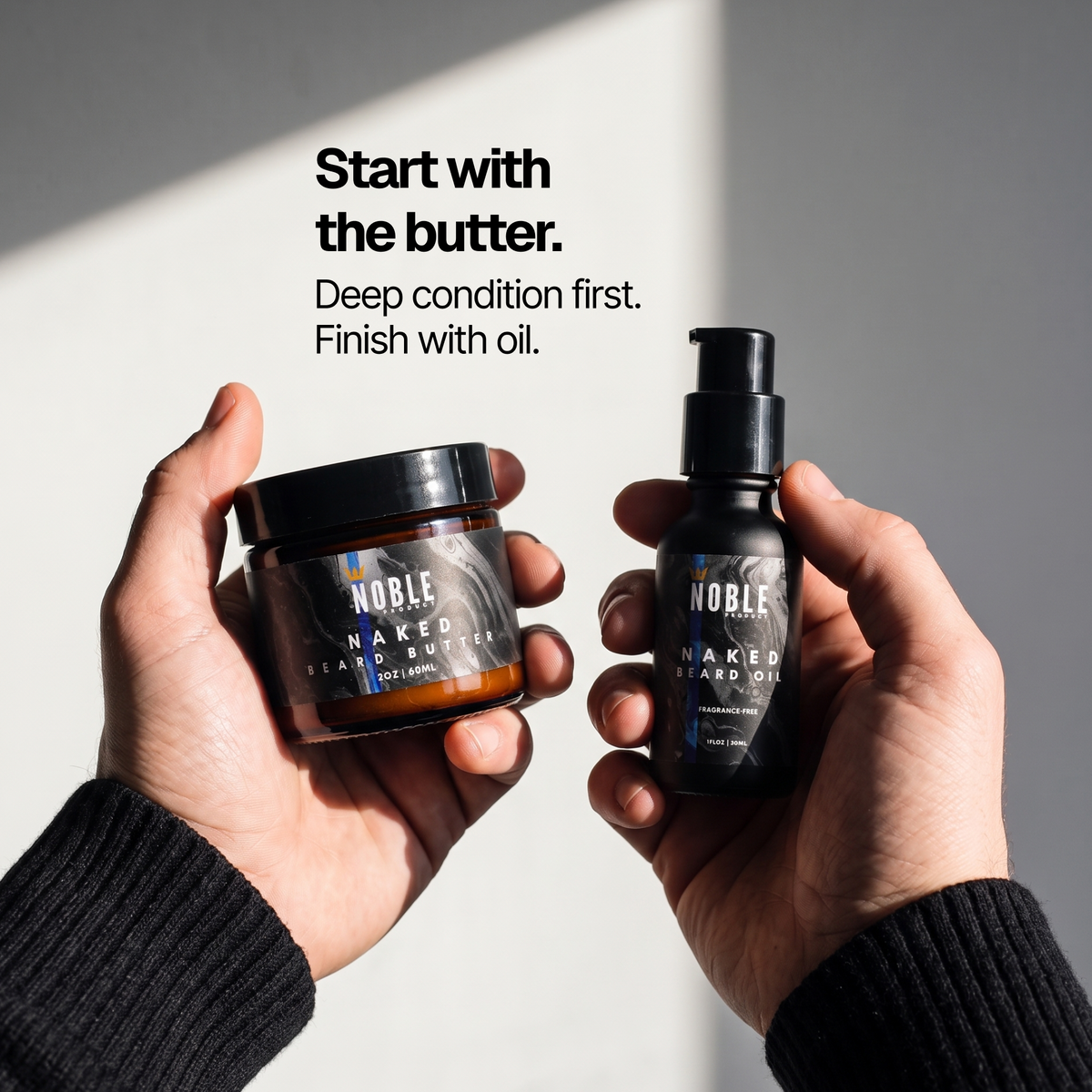 Naked Beard Care Combo | Sensitive Skin | Fragrance-Free | Butter & Oil Set