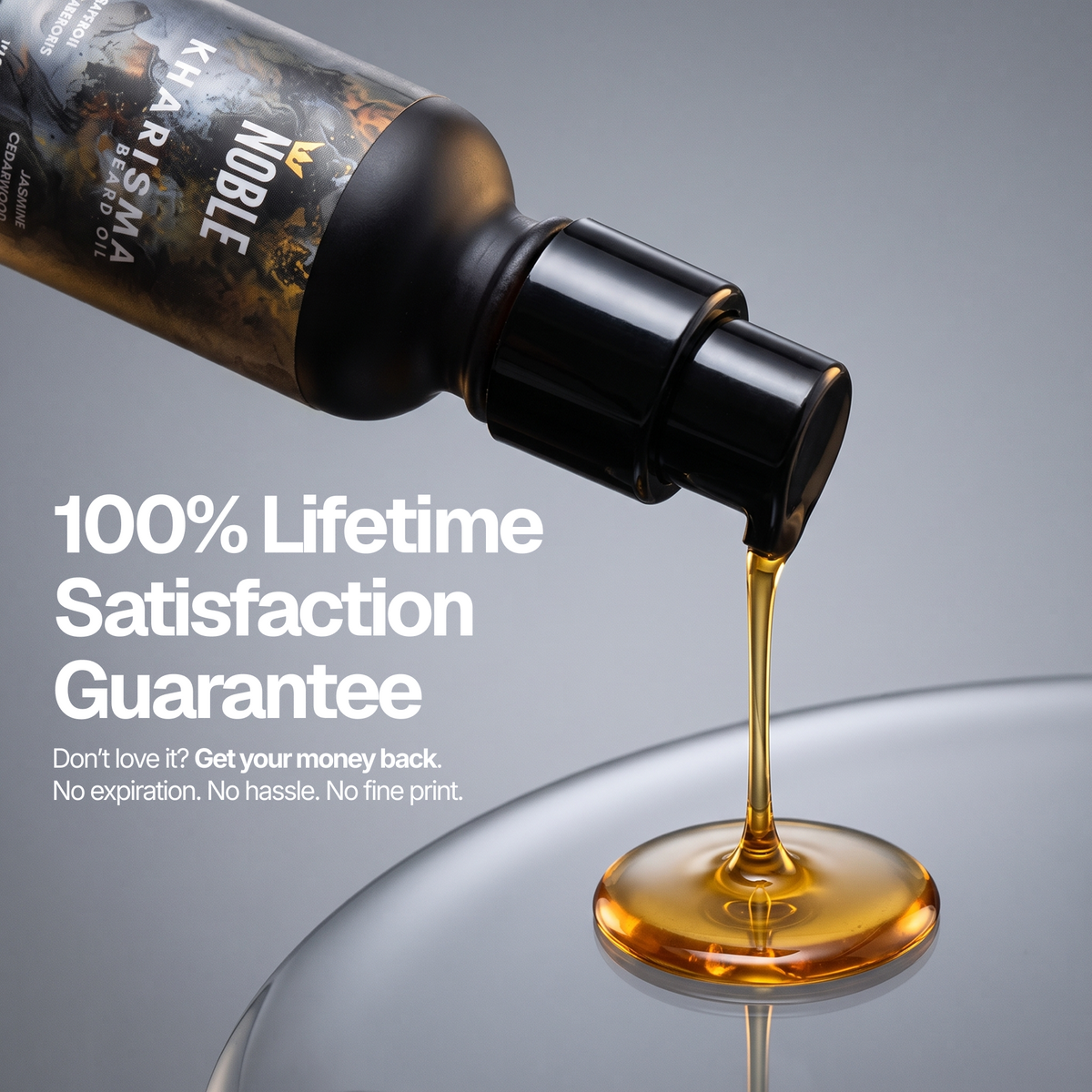 Kharisma Beard Oil – Lightweight Hydration, Saffron & Ambergris, 1 oz