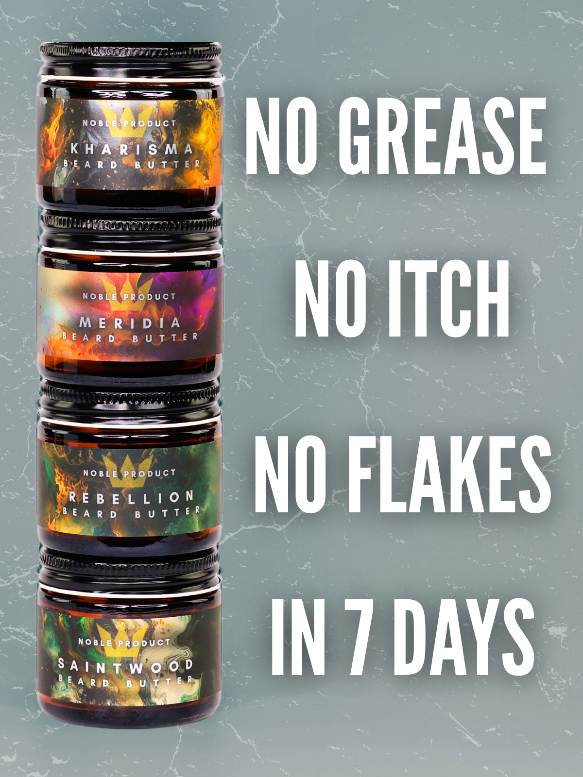 Noble Beard Butter Sampler | 4 Scented Minis – Kharisma, Meridia, Rebellion, Saintwood (0.5 oz Each)