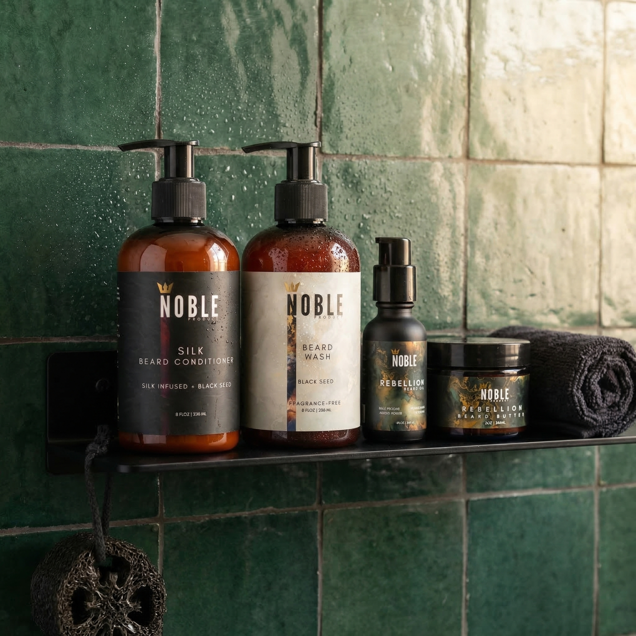 REBELLION BEARD CARE SYSTEM | Conditioning | Smoky Oud & Cedar | 4-Piece Set