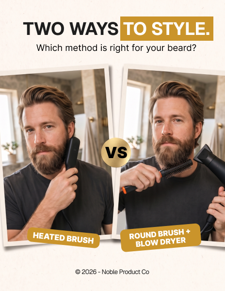 Heated Beard Brush vs. Round Brush and Blow Dryer