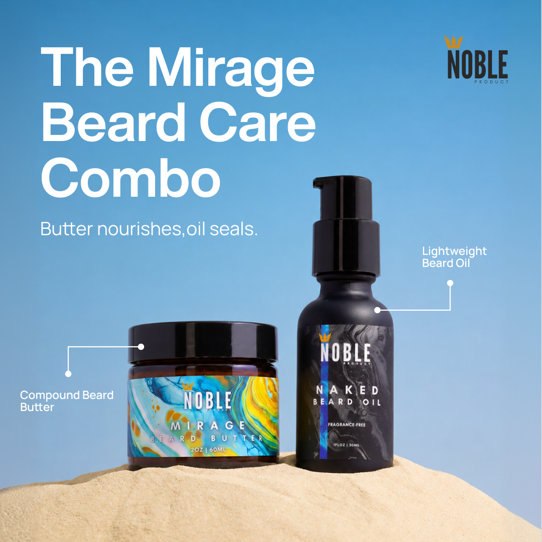 MIRAGE BEARD CARE COMBO | Conditioning | Bergamot & Sea Coconut | Butter & Naked Oil Set