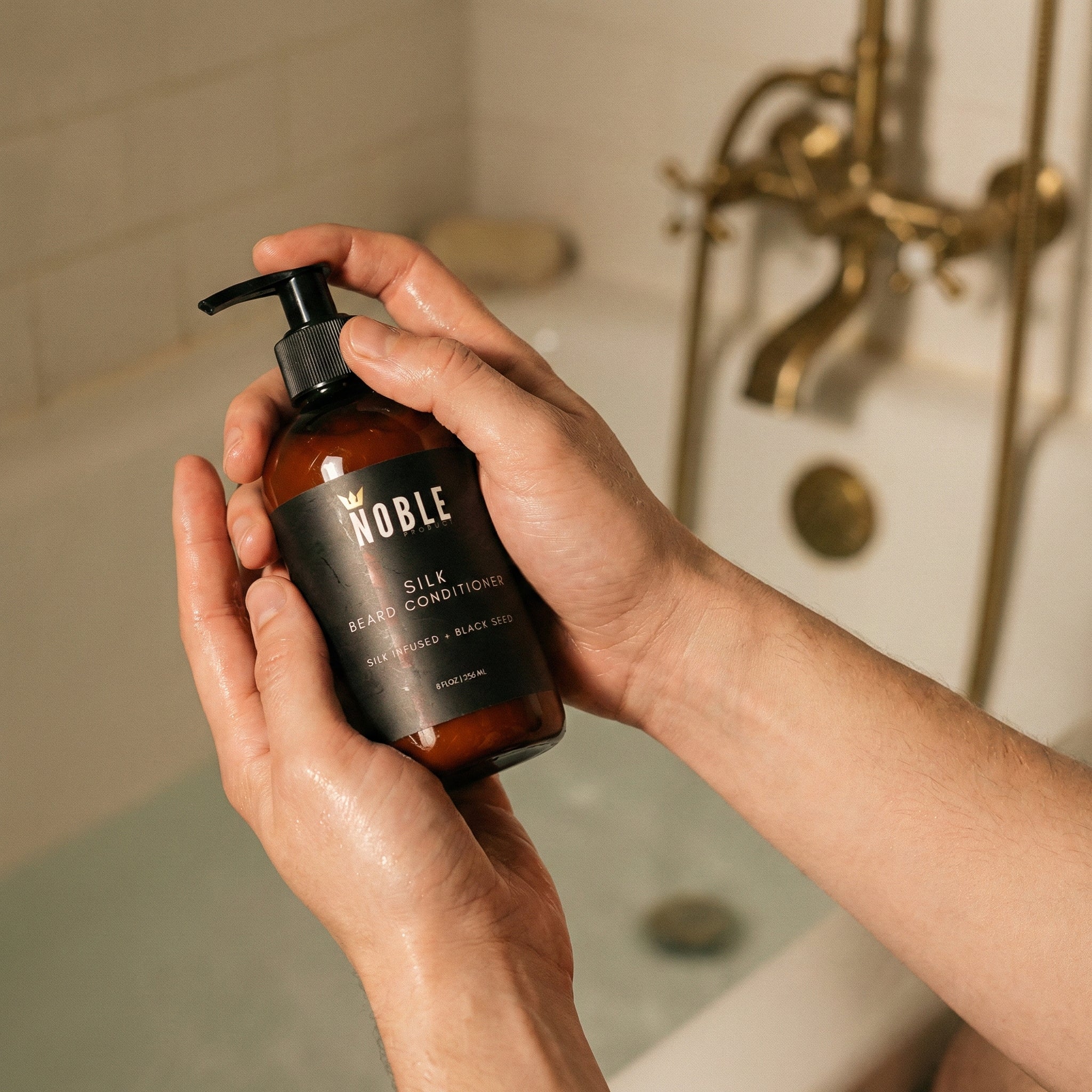 Silk Infused Beard Conditioner – 8oz Deep Conditioning Rinse For All Beards With Hydrolyzed Silk & Black Seed Oil