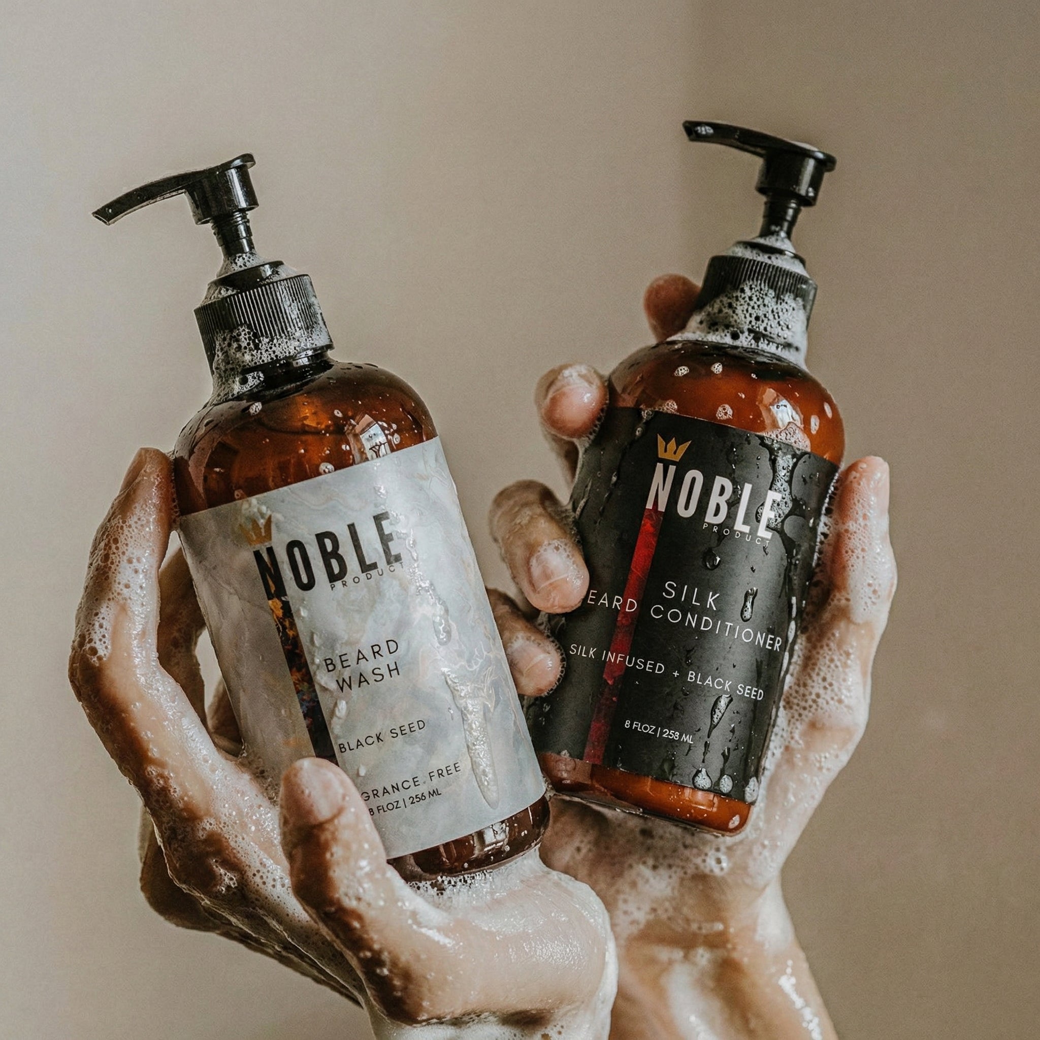 Fragrance-Free Honey Infused Beard Wash & Silk Infused Beard Conditioner Set – Daily Skin-First Routine for Clean, Soft Beards