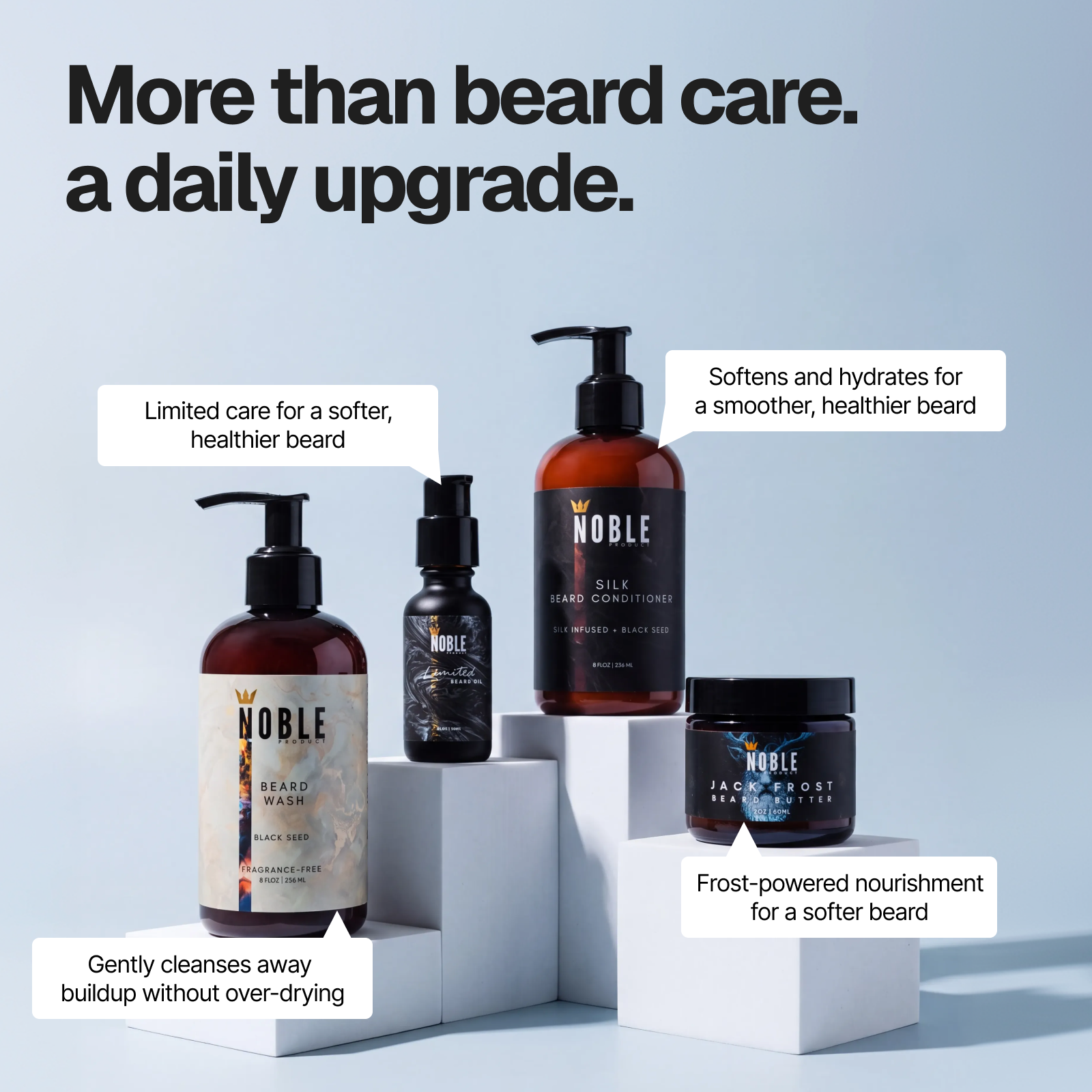 Jack Frost Beard Butter, Combo, and Beardcare System | Hickory, Suede & Peppermint | Noble Product Co.