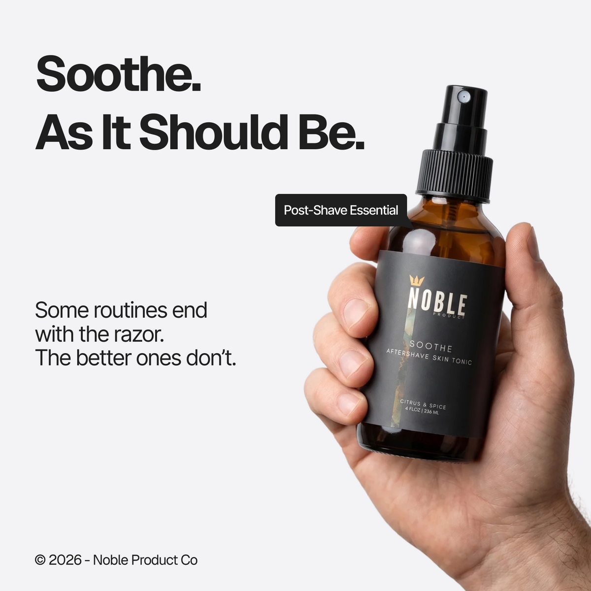 Soothe Aftershave Skin Tonic benefits and product information | Noble Product Co.