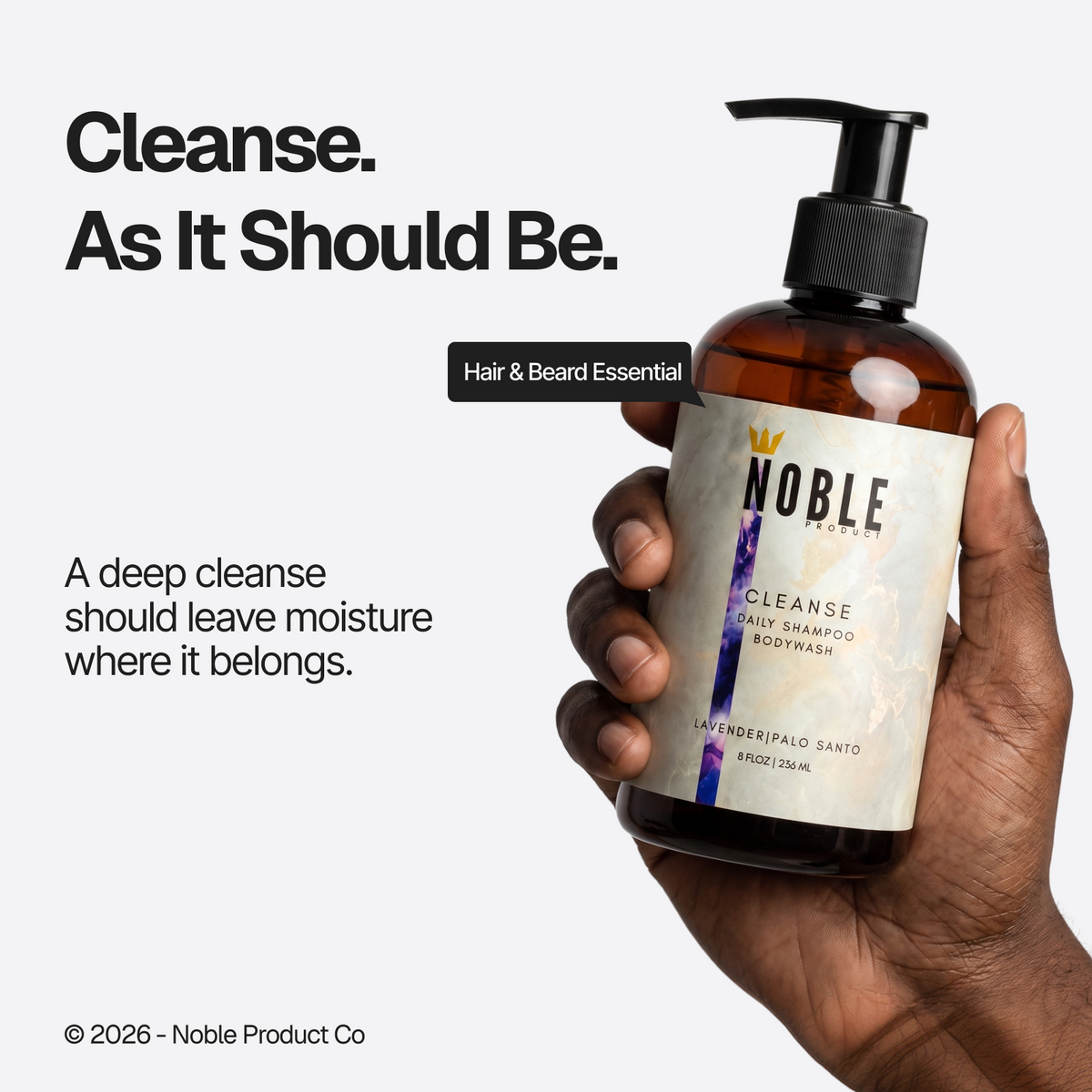 Cleanse Sea Moss Shampoo product benefits and scalp care information | Noble Product Co.