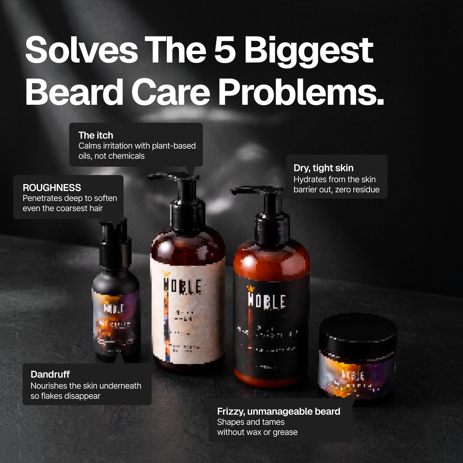 MERIDIA BEARD CARE SYSTEM | VANILLA ORCHID, ALMOND & PALO SANTO | 4-Piece Set