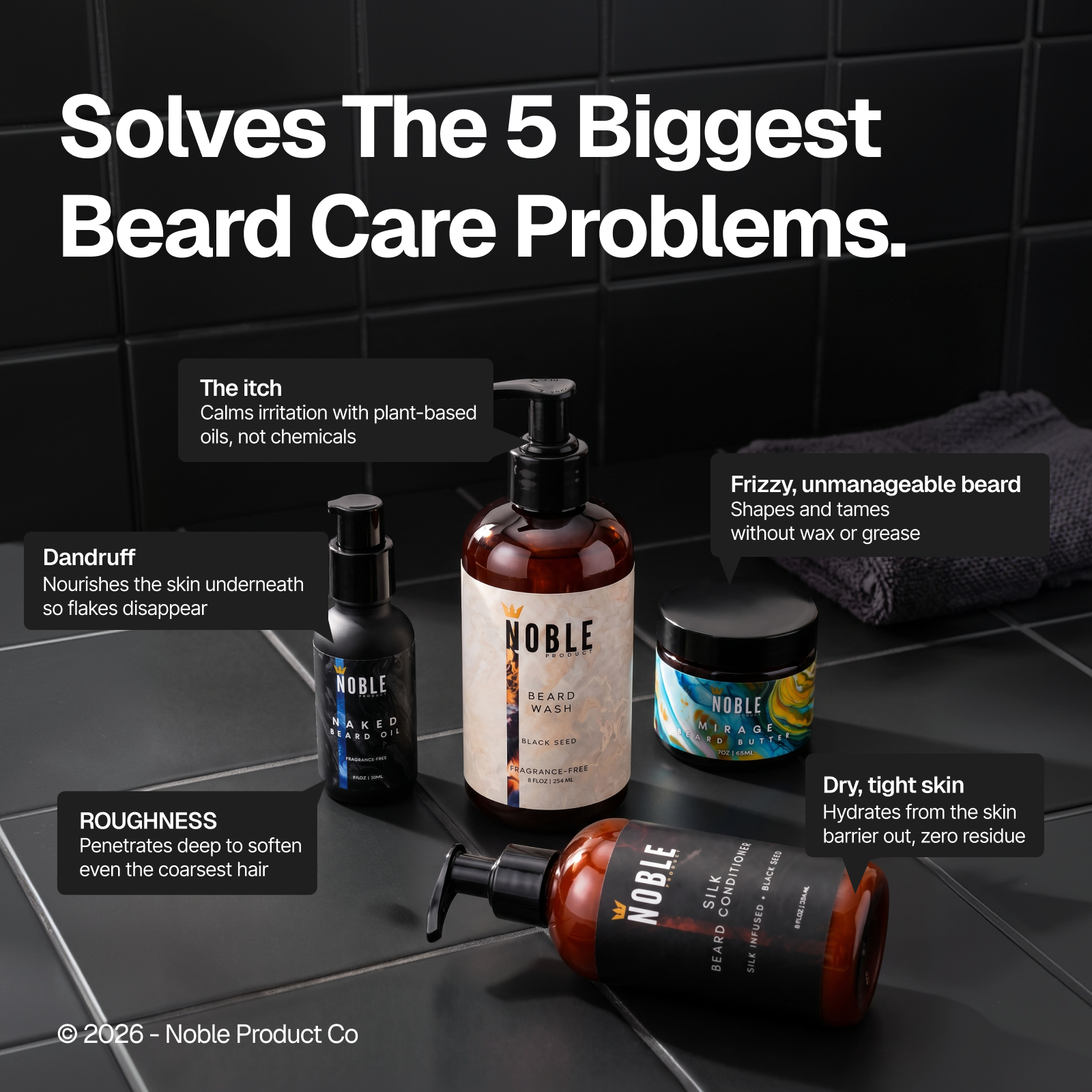 Mirage Beard Care System | Conditioning | Bergamot & Sea Coconut | 4-Piece Set