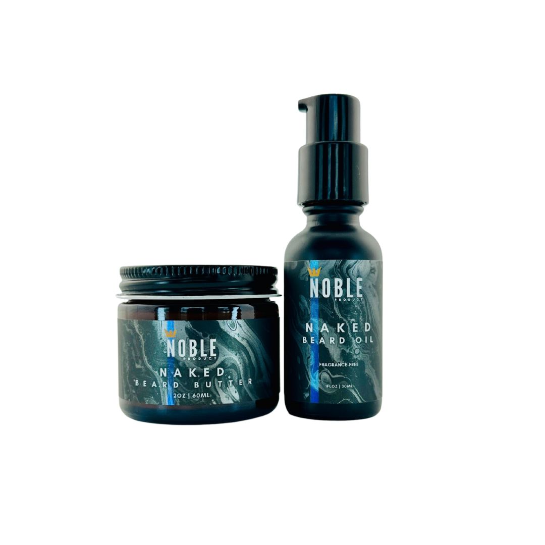 Noble Naked Beard Oil & Butter Combo – Fragrance-Free Hydration & Conditioning