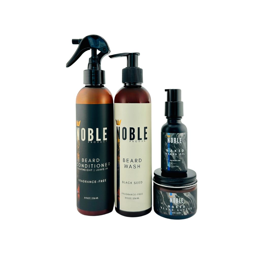 Noble Naked Beard Care System – Complete Fragrance-Free Routine