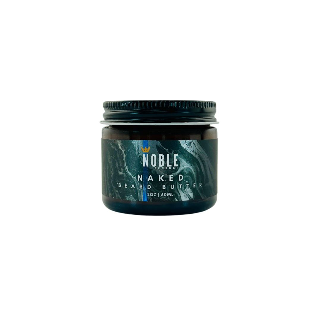 Naked Beard Butter jar—fragrance-free, unscented beard conditioner (2 oz)