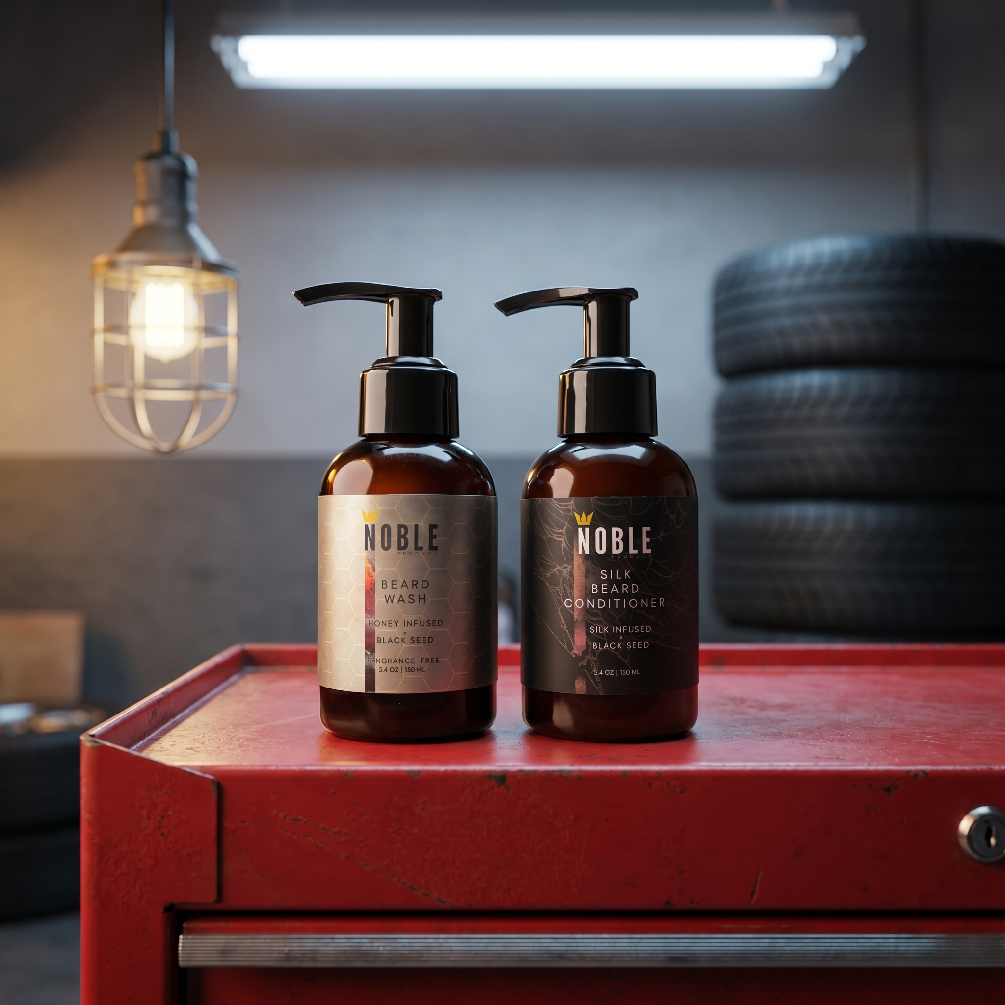 BEARD WASH & SILK CONDITIONER TRAVEL COMBO | REVITALIZING CARE | HONEY & SILK INFUSED | 3.4 OZ EACH