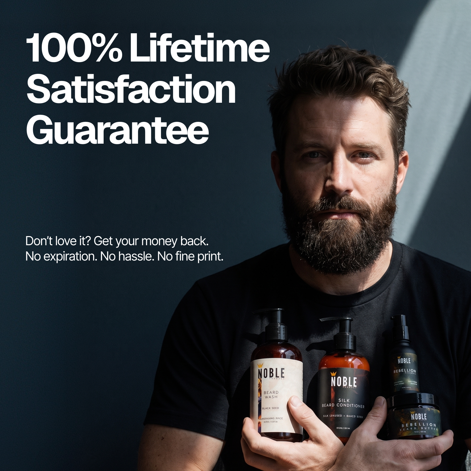 Rebellion Beard Care System | Conditioning | Smoky Oud & Cedar | 4-Piece Set