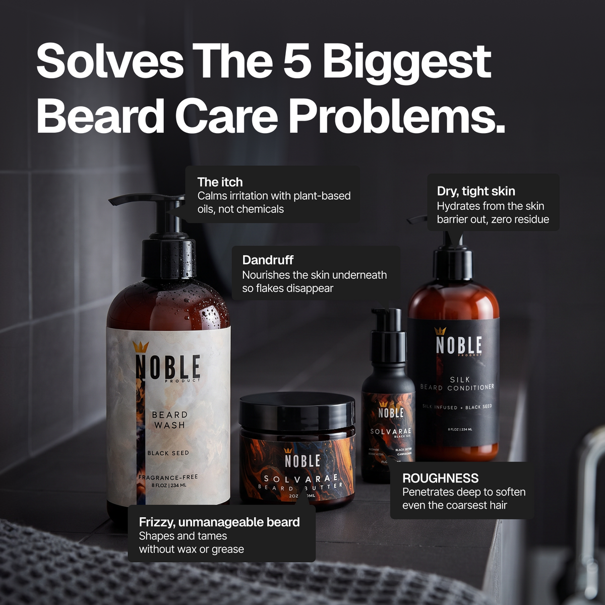 Solvarae Beard Care System | Leather, Black Pepper, Cardamom & Exotic Oud