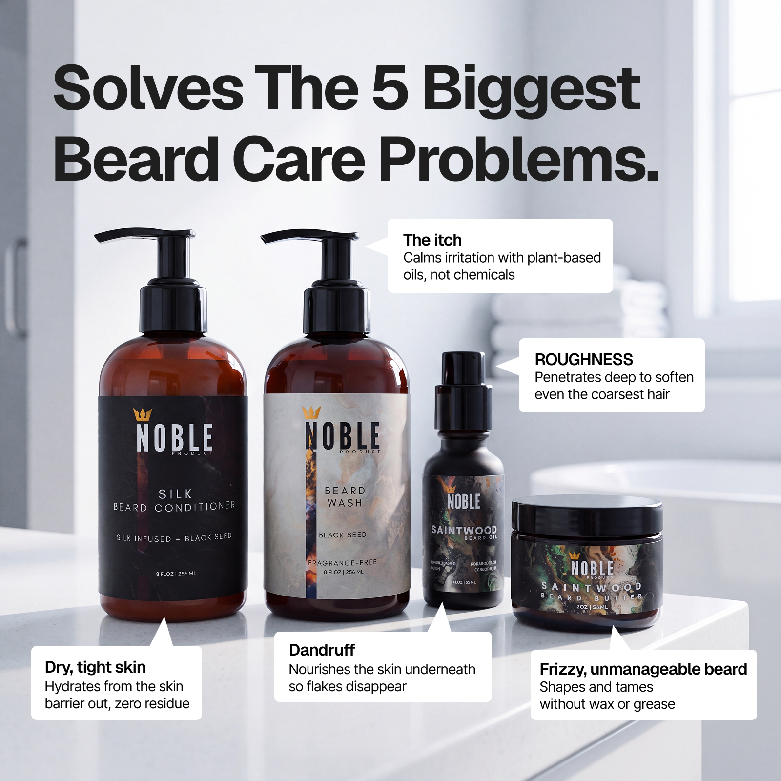 SAINTWOOD BEARD CARE SYSTEM | Limited | Guaiac Wood & Frankincense | 4-Piece Set