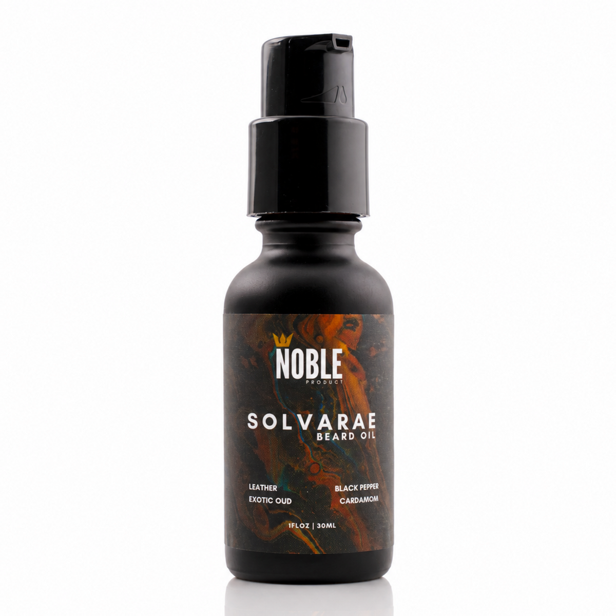 Solvarae Beard Oil | 1 oz Lightweight Beard Oil | Leather, Black Pepper, Exotic Oud & Cardamom