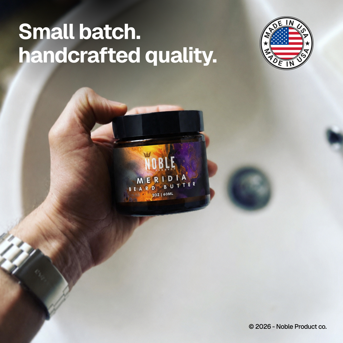 Meridia Beard Butter product information image | Noble Product Co.